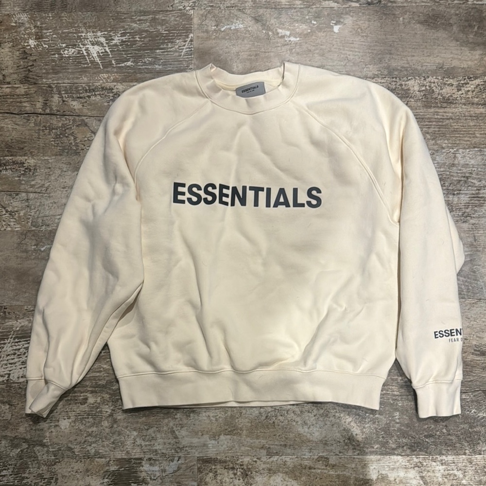 Fear of God Essentials Cream Crewneck Sweatshirt